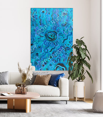 Blue Rain Painting by Kelly